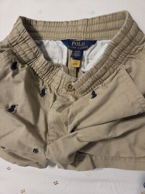 Polo by Ralph Lauren Tan Shorts with Navy Pony Embroidery